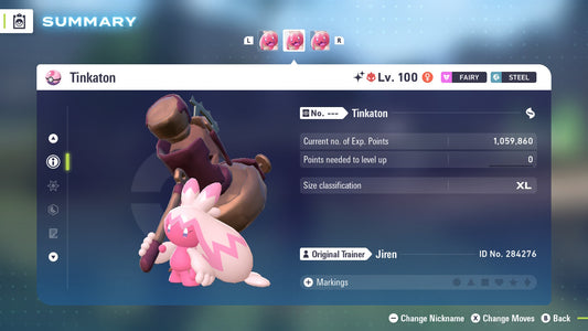 Pokemon Legends ZA Alpha Shiny Tinkaton 6IV-EV Trained - Pokemon4Ever