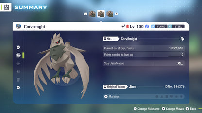 Pokemon Legends ZA Alpha Shiny Corviknight 6IV-EV Trained - Pokemon4Ever