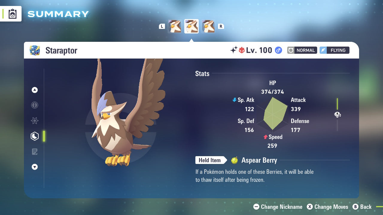 Pokemon Legends ZA Alpha Shiny Staraptor 6IV-EV Trained - Pokemon4Ever