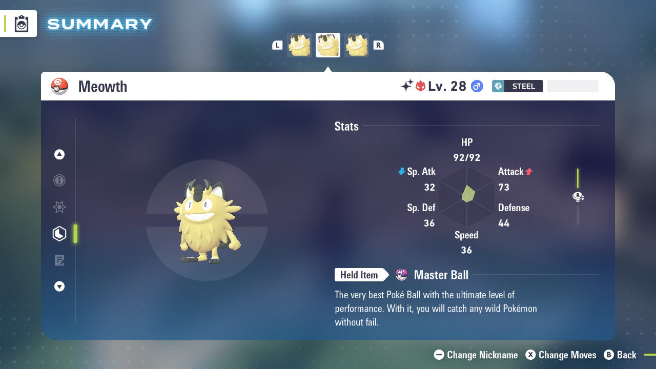 Pokemon Legends ZA Alpha Shiny Galarian Meowth 6IV-EV Trained - Pokemon4Ever