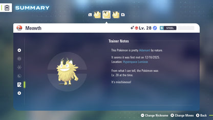 Pokemon Legends ZA Alpha Shiny Galarian Meowth 6IV-EV Trained - Pokemon4Ever