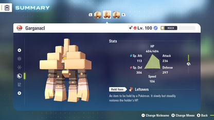 Pokemon Legends ZA Alpha Shiny Garganacl 6IV-EV Trained