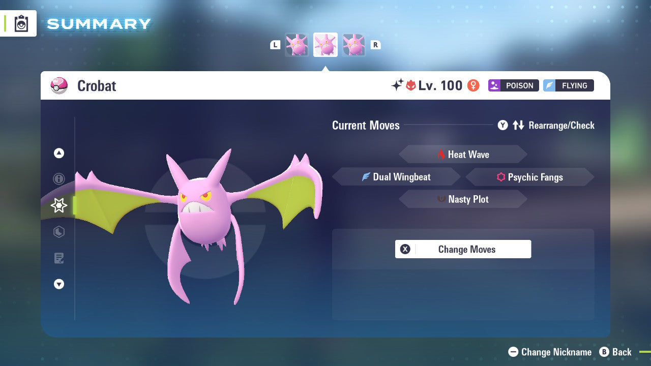 Pokemon Legends ZA Alpha Shiny Crobat 6IV-EV Trained