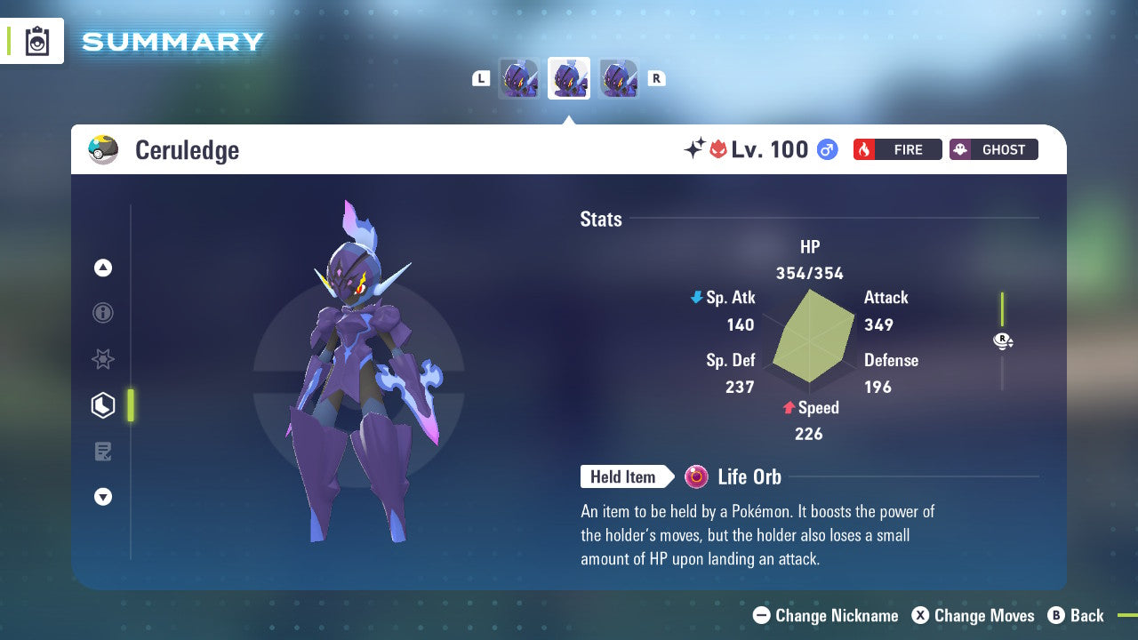 Pokemon Legends ZA Alpha Shiny Ceruledge 6IV-EV Trained