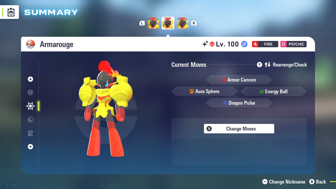 Pokemon Legends ZA Alpha Shiny Armarouge 6IV-EV Trained