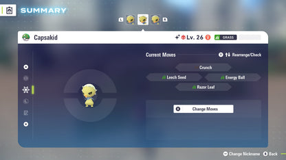 Pokemon Legends ZA Alpha Shiny Capsakid 6IV-EV Trained