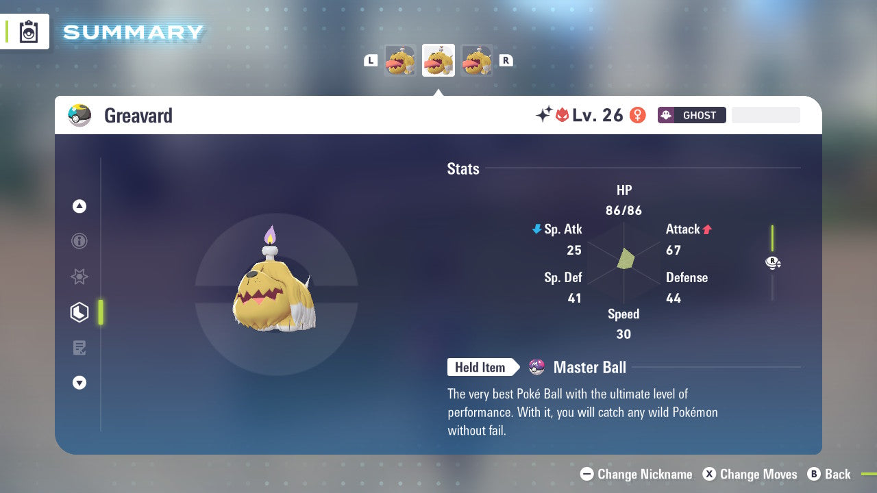 Pokemon Legends ZA Alpha Shiny Greavard 6IV-EV Trained