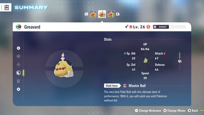 Pokemon Legends ZA Alpha Shiny Greavard 6IV-EV Trained