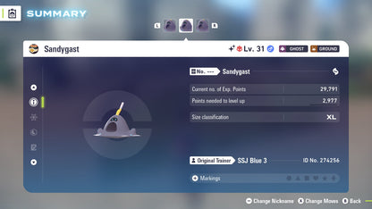 Pokemon Legends ZA Alpha Shiny Sandygast 6IV-EV Trained