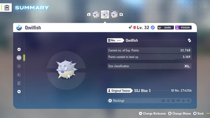 Pokemon Legends ZA Alpha Shiny Hisuian Qwilfish 6IV-EV Trained