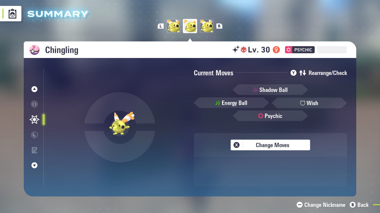 Pokemon Legends ZA Alpha Shiny Chingling 6IV-EV Trained