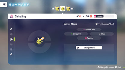 Pokemon Legends ZA Alpha Shiny Chingling 6IV-EV Trained