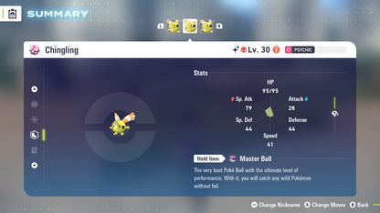 Pokemon Legends ZA Alpha Shiny Chingling 6IV-EV Trained