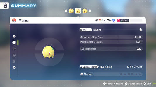 Pokemon Legends ZA Alpha Shiny Munna 6IV-EV Trained