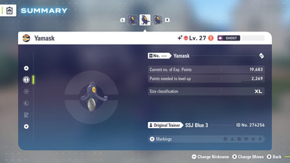 Pokemon Legends ZA Alpha Shiny Yamask 6IV-EV Trained