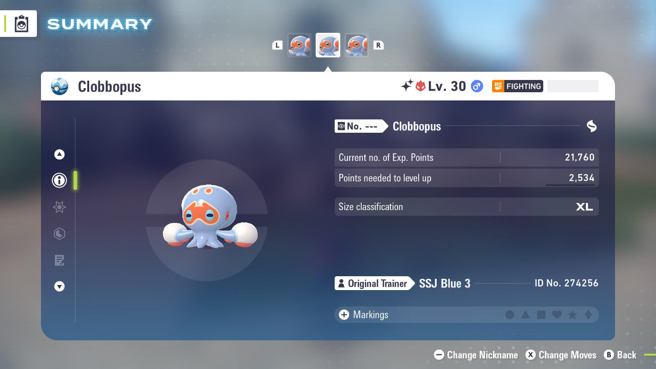 Pokemon Legends ZA Alpha Shiny Clobbopus 6IV-EV Trained