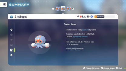 Pokemon Legends ZA Alpha Shiny Clobbopus 6IV-EV Trained