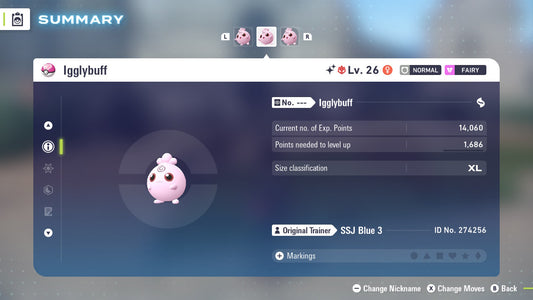 Pokemon Legends ZA Alpha Shiny Igglybuff 6IV-EV Trained