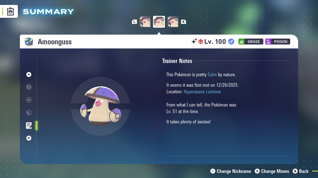 Pokemon Legends ZA Alpha Shiny Amoonguss 6IV-EV Trained