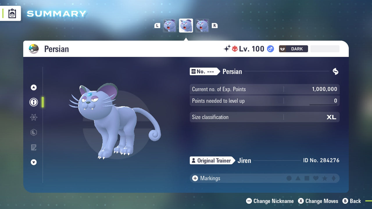 Pokemon Legends ZA Alpha Shiny Alolan Persian 6IV-EV Trained