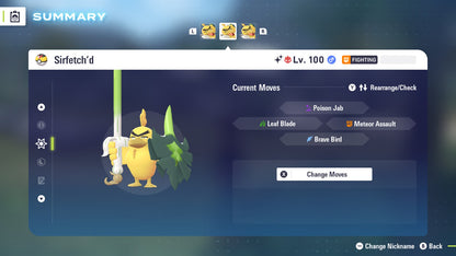 Pokemon Legends ZA Alpha Shiny Sirfetch’d 6IV-EV Trained