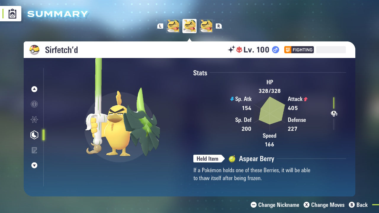 Pokemon Legends ZA Alpha Shiny Sirfetch’d 6IV-EV Trained