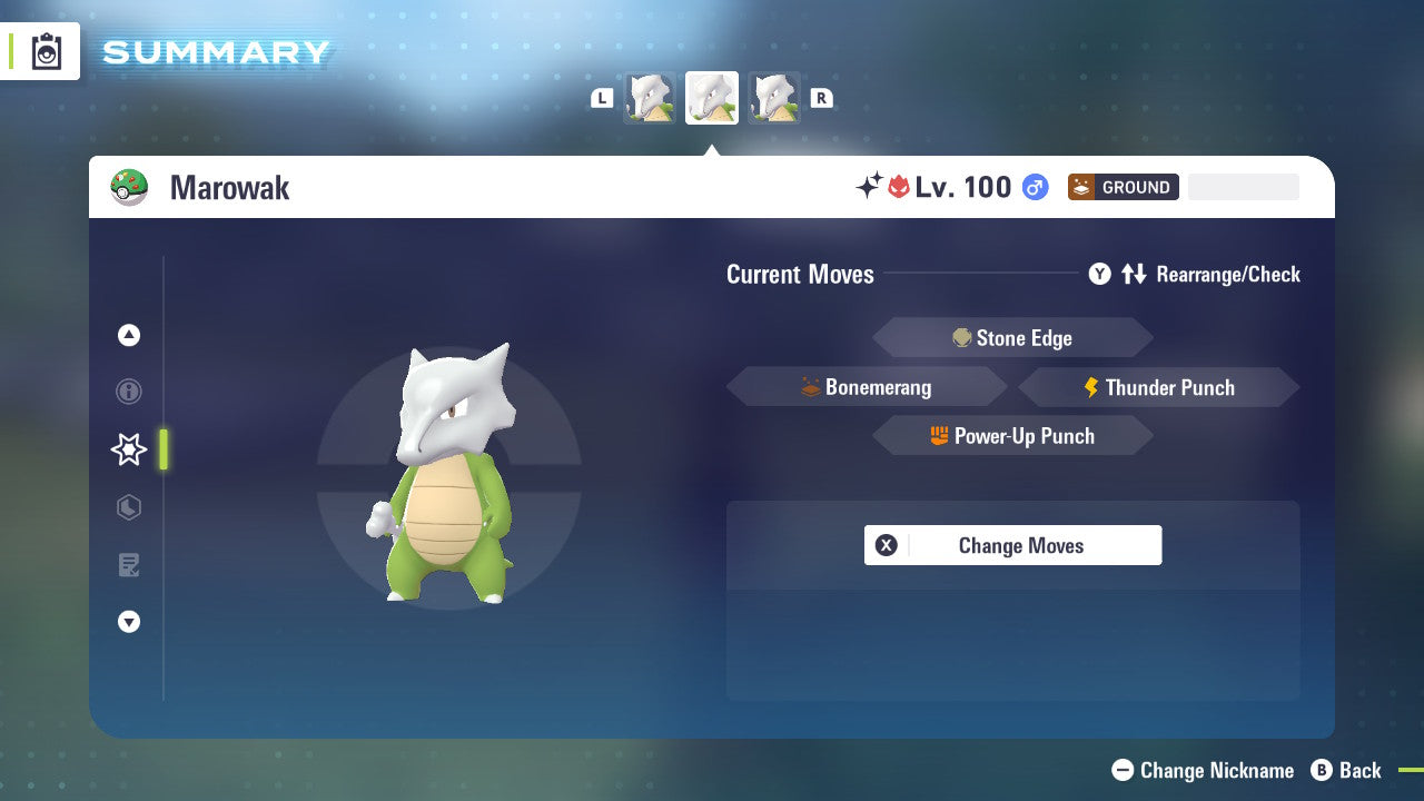 Pokemon Legends ZA Alpha Shiny Marowak 6IV-EV Trained