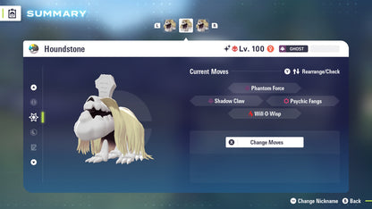 Pokemon Legends ZA Alpha Shiny Houndstone 6IV-EV Trained