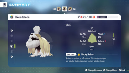 Pokemon Legends ZA Alpha Shiny Houndstone 6IV-EV Trained