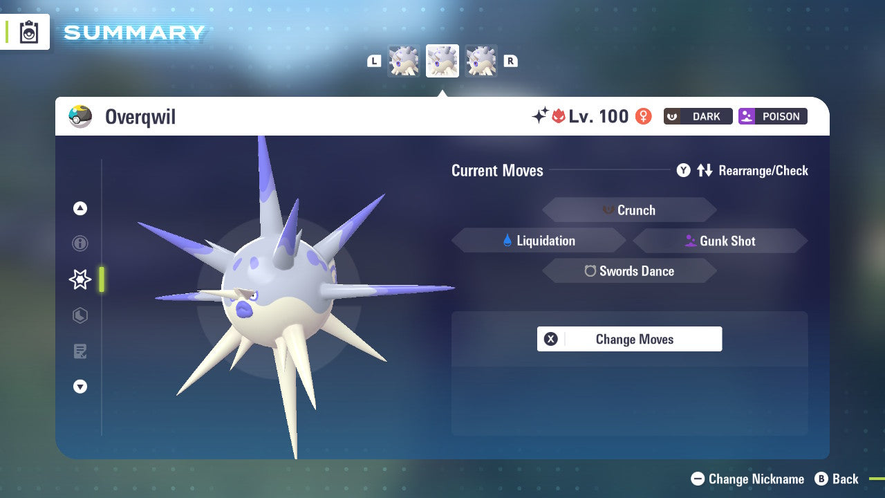 Pokemon Legends ZA Alpha Shiny Overqwil 6IV-EV Trained