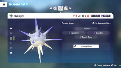 Pokemon Legends ZA Alpha Shiny Overqwil 6IV-EV Trained