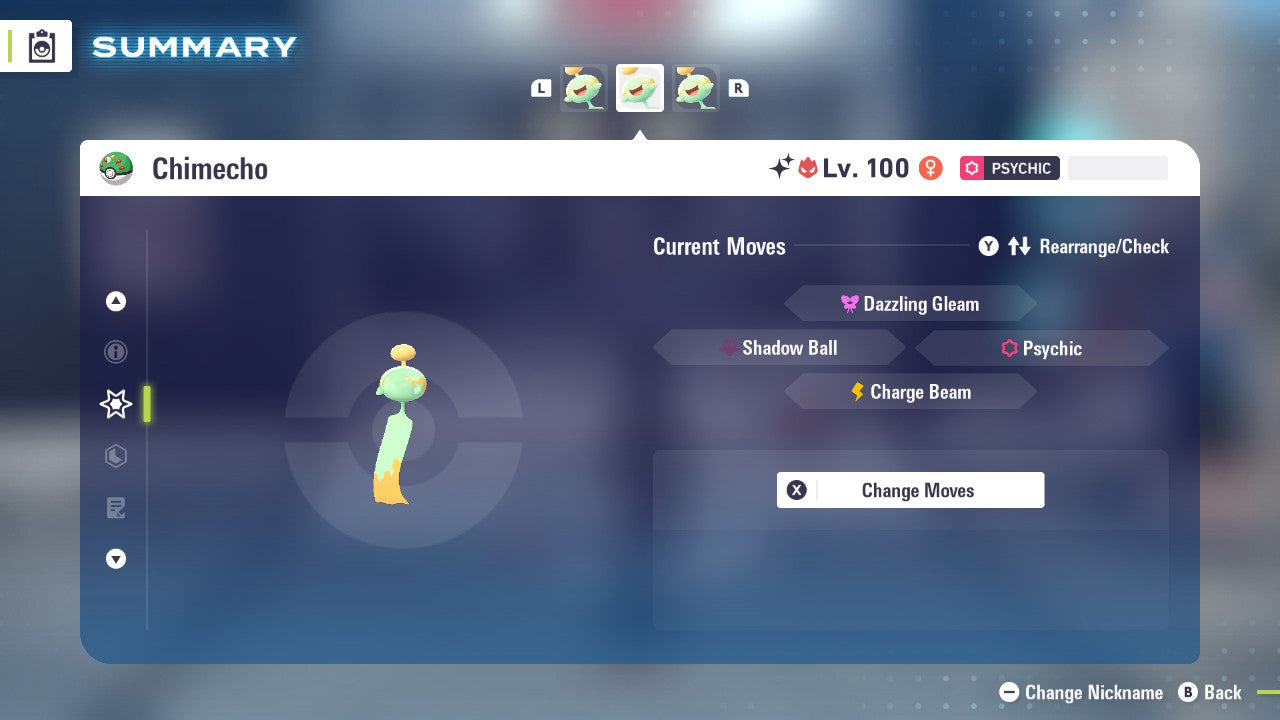 Pokemon Legends ZA Alpha Shiny Chimecho 6IV-EV Trained