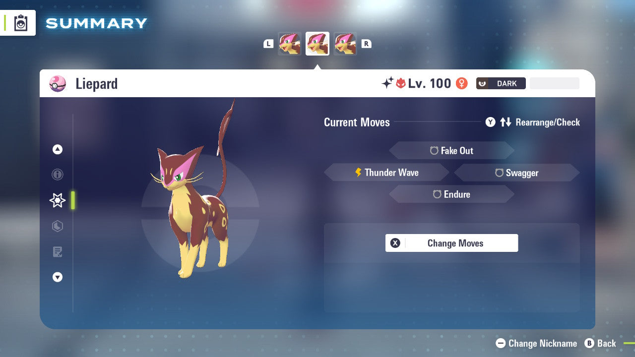 Pokemon Legends ZA Alpha Shiny Liepard 6IV-EV Trained