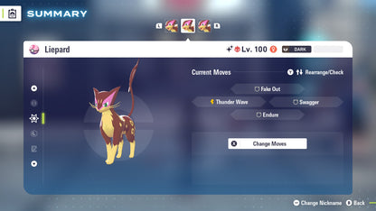 Pokemon Legends ZA Alpha Shiny Liepard 6IV-EV Trained