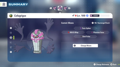 Pokemon Legends ZA Alpha Shiny Cofagrigus 6IV-EV Trained