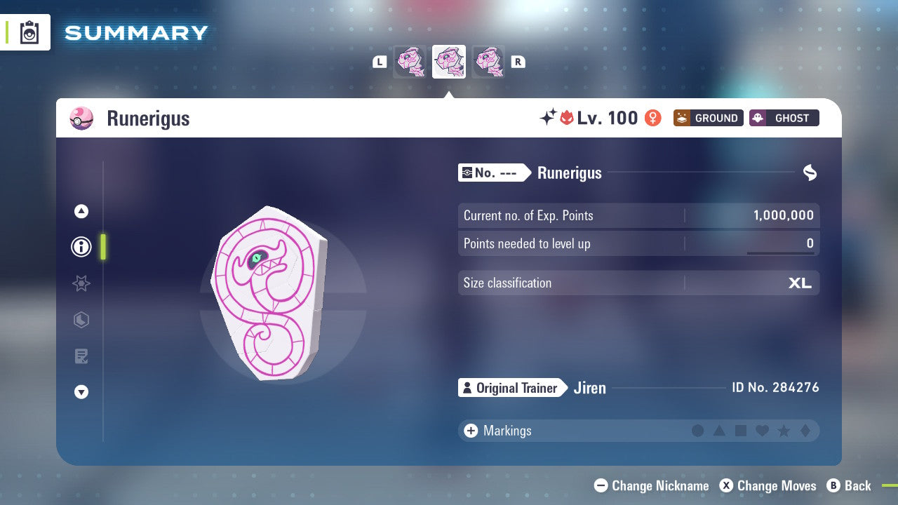 Pokemon Legends ZA Alpha Shiny Runerigus 6IV-EV Trained