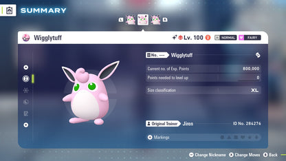 Pokemon Legends ZA Alpha Shiny Wigglytuff 6IV-EV Trained