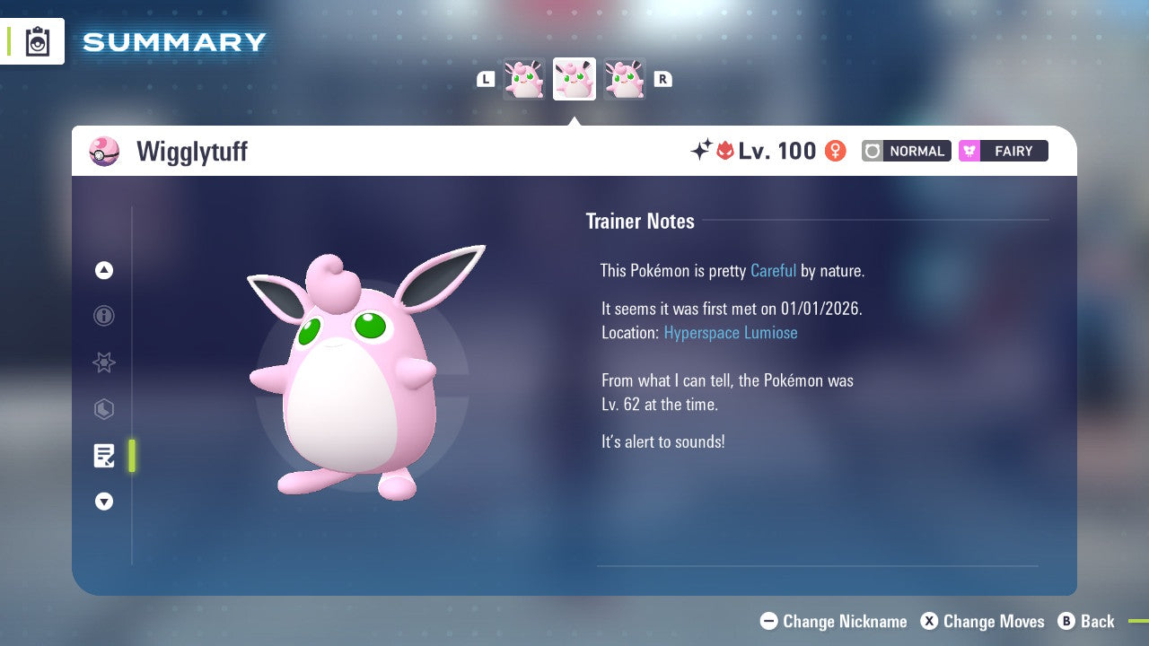 Pokemon Legends ZA Alpha Shiny Wigglytuff 6IV-EV Trained