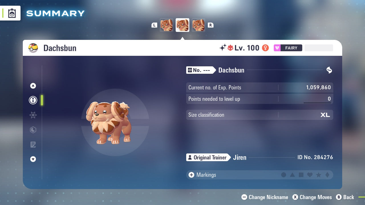 Pokemon Legends ZA Alpha Shiny Dachsbun 6IV-EV Trained