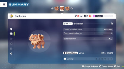 Pokemon Legends ZA Alpha Shiny Dachsbun 6IV-EV Trained