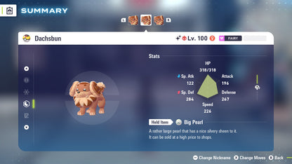 Pokemon Legends ZA Alpha Shiny Dachsbun 6IV-EV Trained