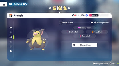 Pokemon Legends ZA Alpha Shiny Grumpig 6IV-EV Trained