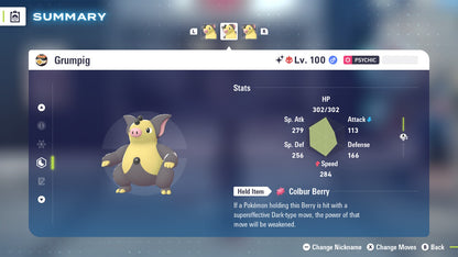 Pokemon Legends ZA Alpha Shiny Grumpig 6IV-EV Trained