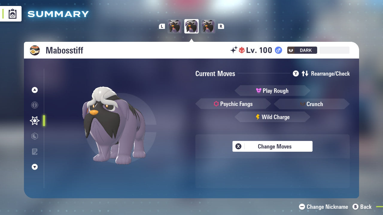 Pokemon Legends ZA Alpha Shiny Mabosstiff 6IV-EV Trained