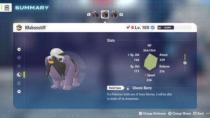 Pokemon Legends ZA Alpha Shiny Mabosstiff 6IV-EV Trained