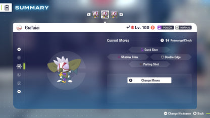 Pokemon Legends ZA Alpha Shiny Grafaiai 6IV-EV Trained