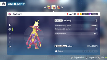 Pokemon Legends ZA Alpha Shiny Toxtricity 6IV-EV Trained