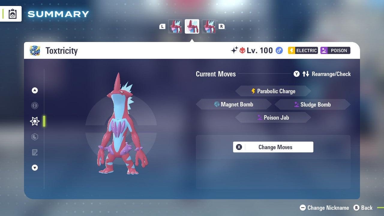 Pokemon Legends ZA Alpha Shiny Toxtricity-Low-Key 6IV-EV Trained