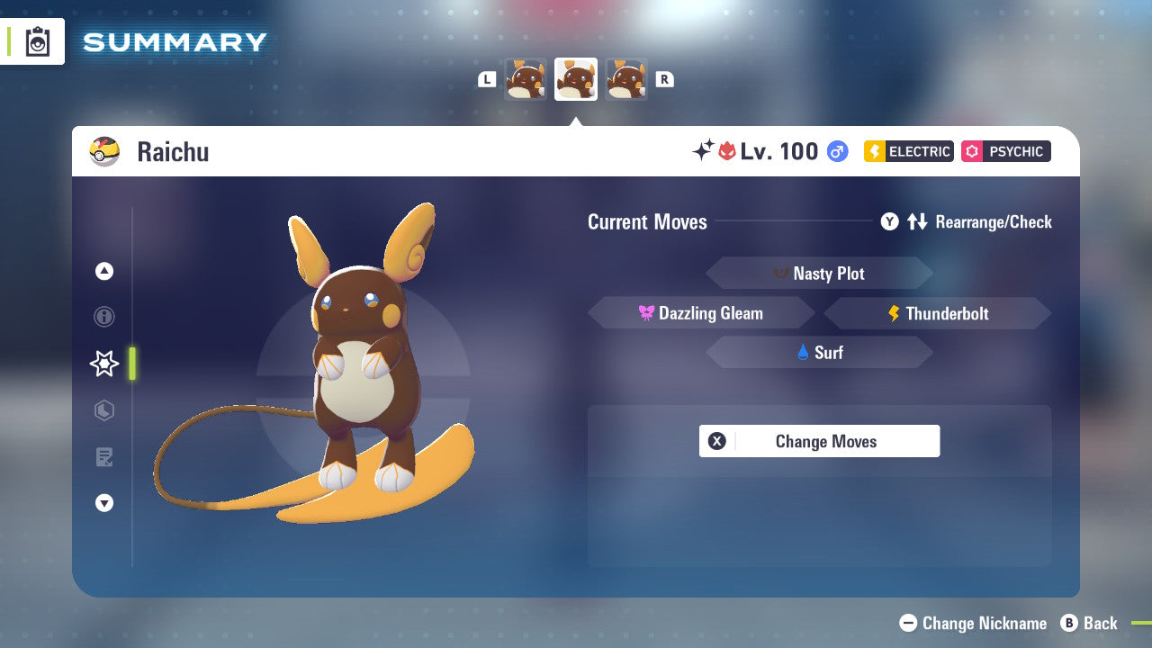 Pokemon Legends ZA Alpha Shiny Alolan Raichu 6IV-EV Trained