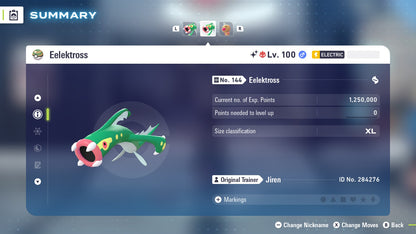 Pokemon Legends ZA Alpha Shiny Eelektross 6IV-EV Trained